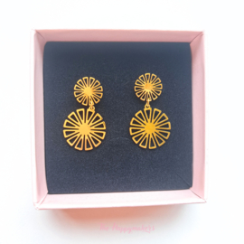 Earrings rvs ''bohemian flowers'' gold/silver