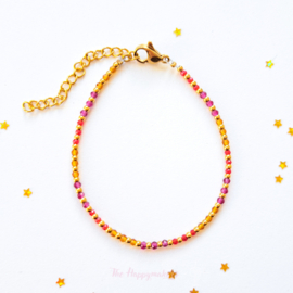 Handmade bracelet ''three colors'' rvs gold