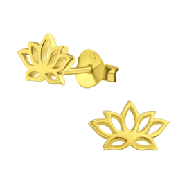 Ear studs ''lotus flower'' gold plated