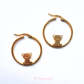 Earrings rvs ''carnaval oetel'' gold/silver