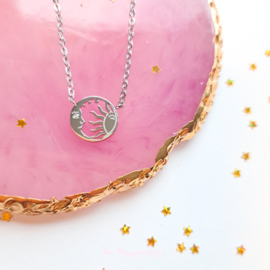 Charm necklace ''sun & moon'' gold/silver