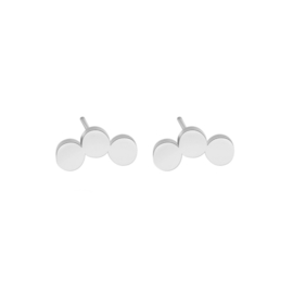 Studs stainless steel ''three rounds'' silver