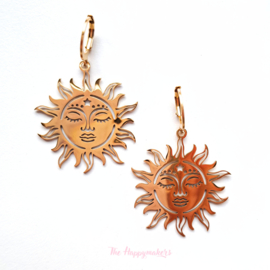 Earrings rvs ''boho sun'' stainless steel gold/silver