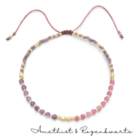 Gemstone bracelets two stones ''amethist''