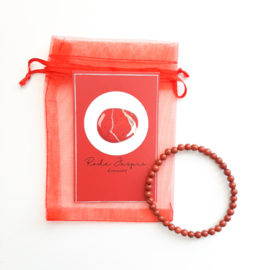 Edelsteen armband 4mm in zakje ''rode jaspis''