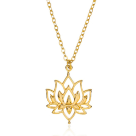 Charm necklace ''lotus'' gold/silver