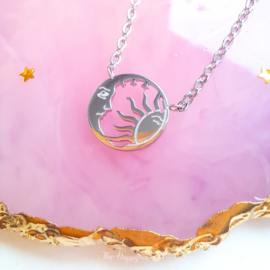Charm necklace ''sun & moon'' gold/silver