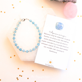 Handmade gemstone bracelet ''aquamarine' 925silver