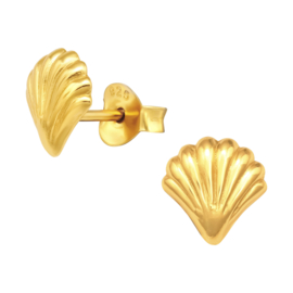 Ear studs ''shell'' gold plated