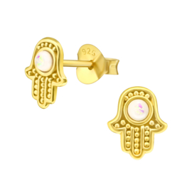 Ear studs ''hamza handje'' gold plated