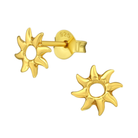 Ear studs ''sunshine'' gold plated