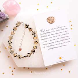 Handmade gemstone bracelet ''dalmatiër jaspis'' 925silver