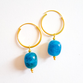 Gemstone earrings ''apatite'' 925silver/gold