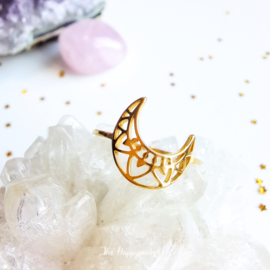 Ring stainless steel ''boho moon'' gold