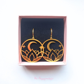 Earrings rvs ''flower moon'' gold/silver