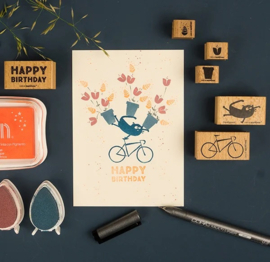 Cats on Appletrees - Stempel Kat Friedegunde Zwemmend