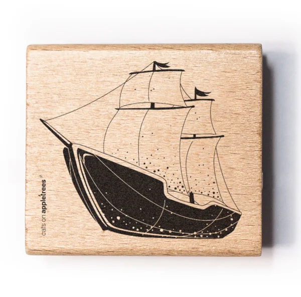 Cats on Appletrees - Stempel Zeilschip