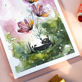 Cats on Appletrees - Stempel Bloem Cosmea (45)