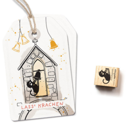 Cats on Appletrees - Mini Stempel Kat Friedegunde Hangend