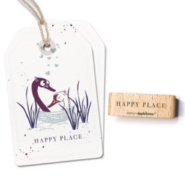 Cats on Appletrees - Stempel Tekst Happy Place