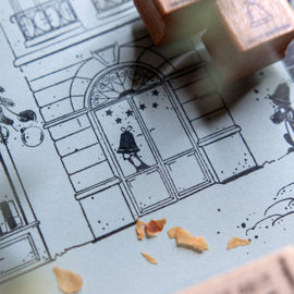 Cats on Appletrees - Mini Stempel Kerstbel (3)