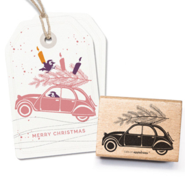 Cats on Appletrees - Stempel Auto met Kerstboom