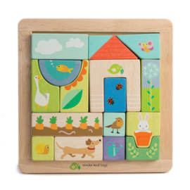 Tender Leaf Toys - Blokkenpuzzel Tuin - 16 stuks