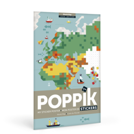 Poppik - Maak Je Eigen Stickerposter: Wereldkaart