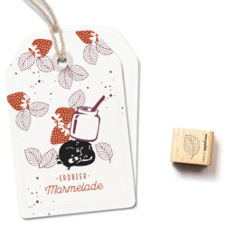 Cats on Appletrees - Mini Stempel Aardbeienblad