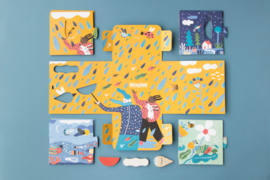 Londji - Imagine Puzzel (4 x 3 stuks en 3 houten blokken)