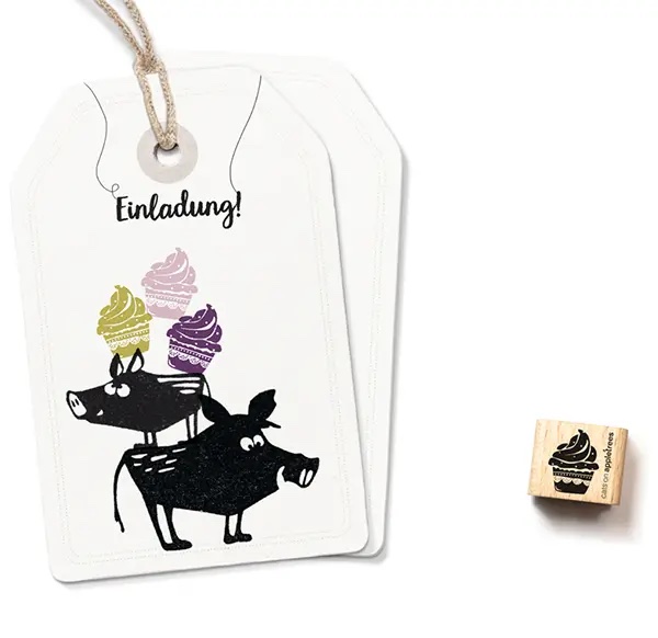 Cats on Appletrees - Mini Stempel Cupcake
