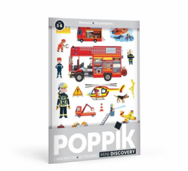 Poppik - Mini Stickerposter: Brandweer