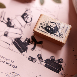 Cats on Appletrees - Stempel Kat Friedegunde met Kralenketting