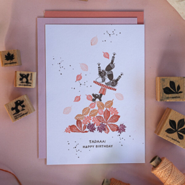 Cats on Appletrees - Mini Stempel Berkenblad (6)