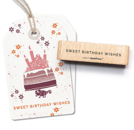 Cats on Appletrees - Stempel Tekst Sweet Birthday Wishes