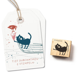 Cats on Appletrees - Stempel Kat Friedegunde Grijpend