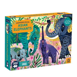 Mudpuppy - Asian Elephants Bedreigde Dieren Puzzel (300 st)