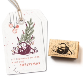 Cats on Appletrees - Stempel Kat Friedegunde met Kralenketting