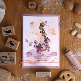 Cats on Appletrees - Stempel Hond Loke Springend