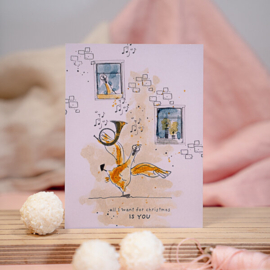 Cats on Appletrees - Mini Stempel Muzieknoten Wolk