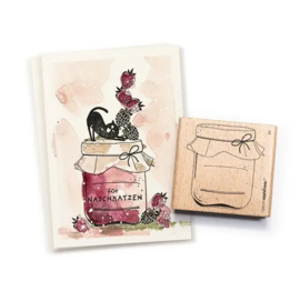 Cats on Appletrees - Stempel Jampot Label 4)