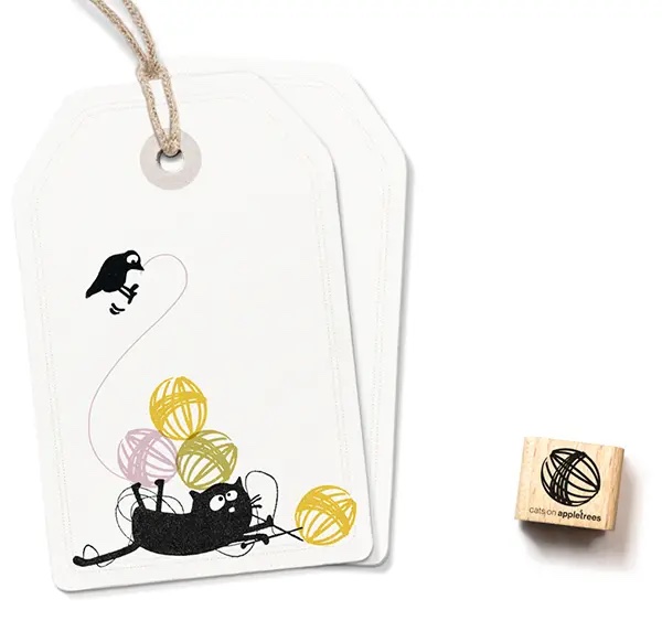 Cats on Appletrees - Mini Stempel Bolletje Wol