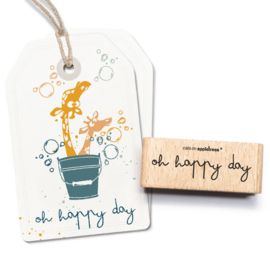 Cats on Appletrees - Stempel met Tekst Oh Happy Day