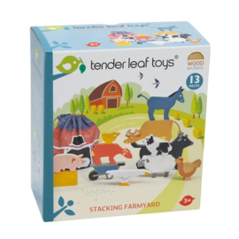 Tender Leaf Toys - Stapelaar Boerderijdieren - 13-delig