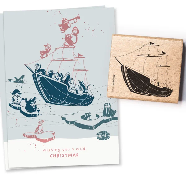 Cats on Appletrees - Stempel Zeilschip
