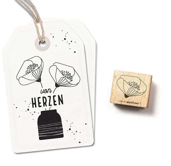 Cats on Appletrees - Stempel Klaproos