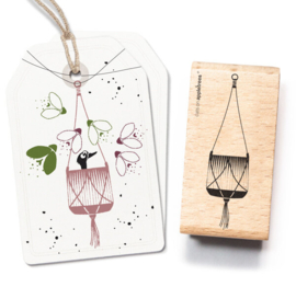 Cats on Appletrees - Stempel Bloempot Macrame Hangend
