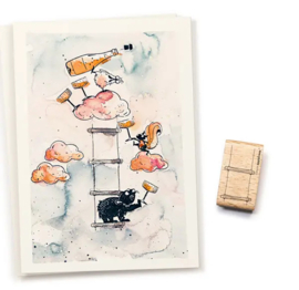 Cats on Appletrees - Stempel Touwladder