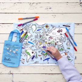 Eatsleepdoodle - Placemat Worldmap Animals & Sea Life