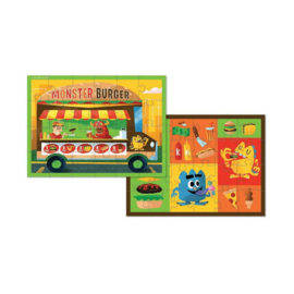 Crocodile Creek - 2-zijdige Puzzel Foodtruck Monster Burger (24st)